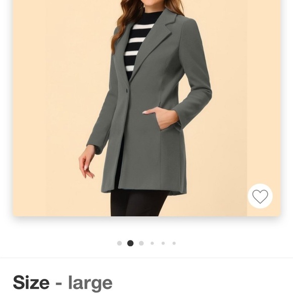 Allegra k women’s classic notched lapel long coat dark gray nwt - Picture 4 of 7